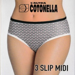 COTONELLA: Γυναικείο 3pack Slip Midi Assortito